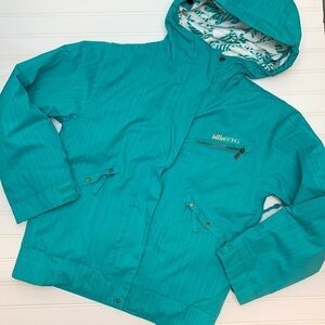Billabong Caltyr teal snowboard coat with hood girls size Large EUC